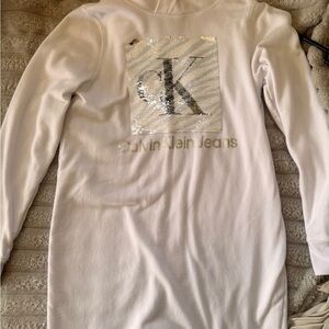 Calvin Klein Jeans Flip-Sequin Hoodie Dress – Size S – Like New